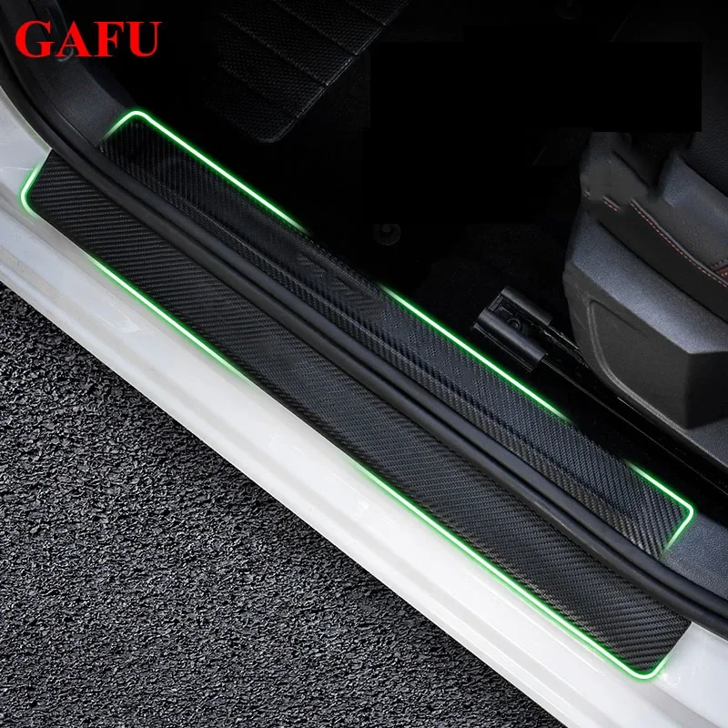 

For Hyundai Elantra CN7 2021 2022 Door Sill Scuff Plate Guards PU Leather Threshold Protector Stickers Car Accessories