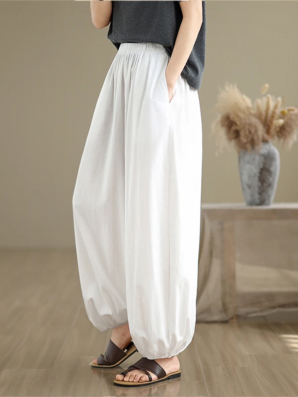 بنطلون نسائي صيفي خفيف كاجوال بتصميم زهور، فضفاض ومريح، بحافة حادة، بنطلون هارلان بأسلوب عملي، خصر طبيعي، بنطلون طويل #2