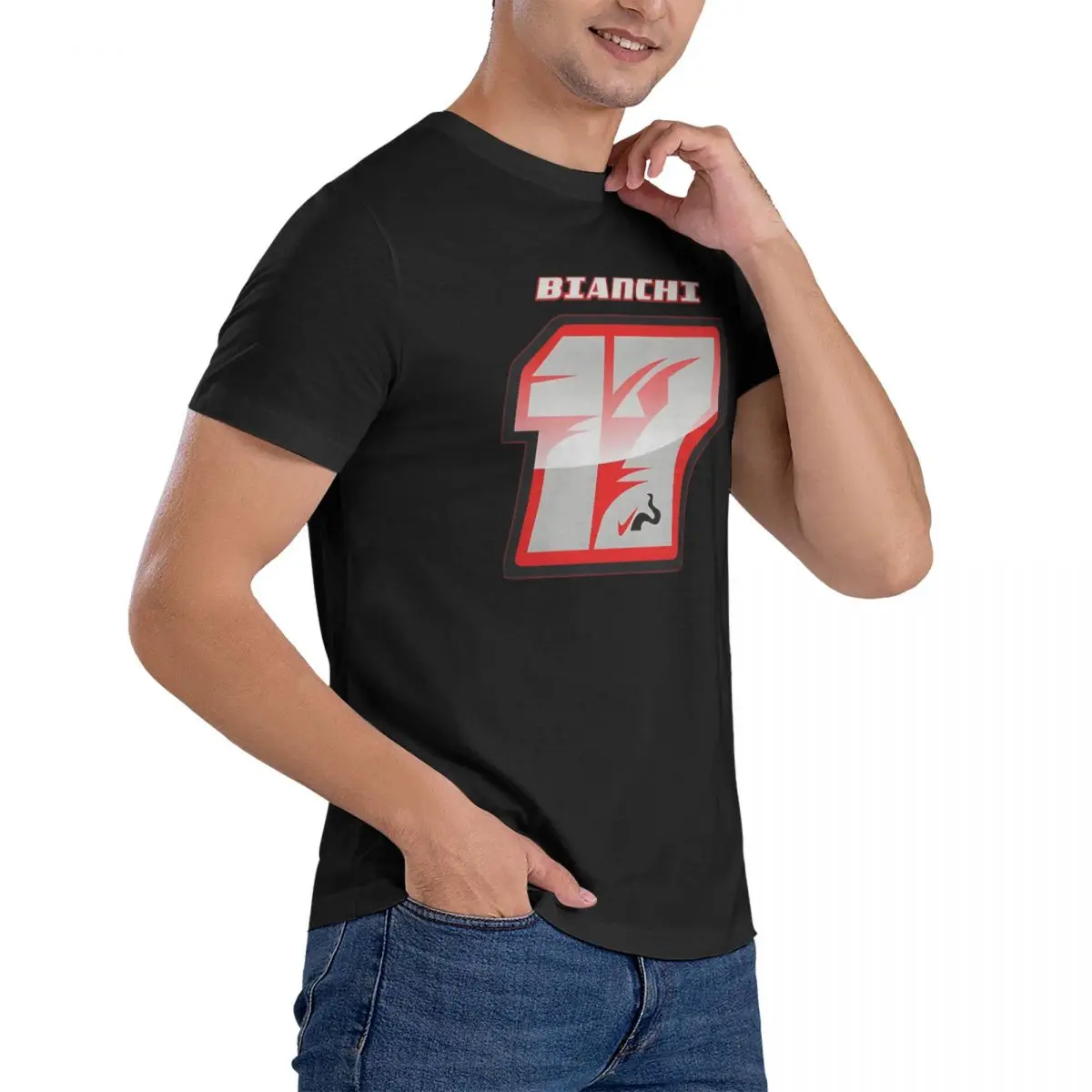 تي شيرت للرجال بأكمام قصيرة ، قطن ، قمم برقبة مستديرة ، فكرة هدية رائعة ، بيانشي كلود موريس #3