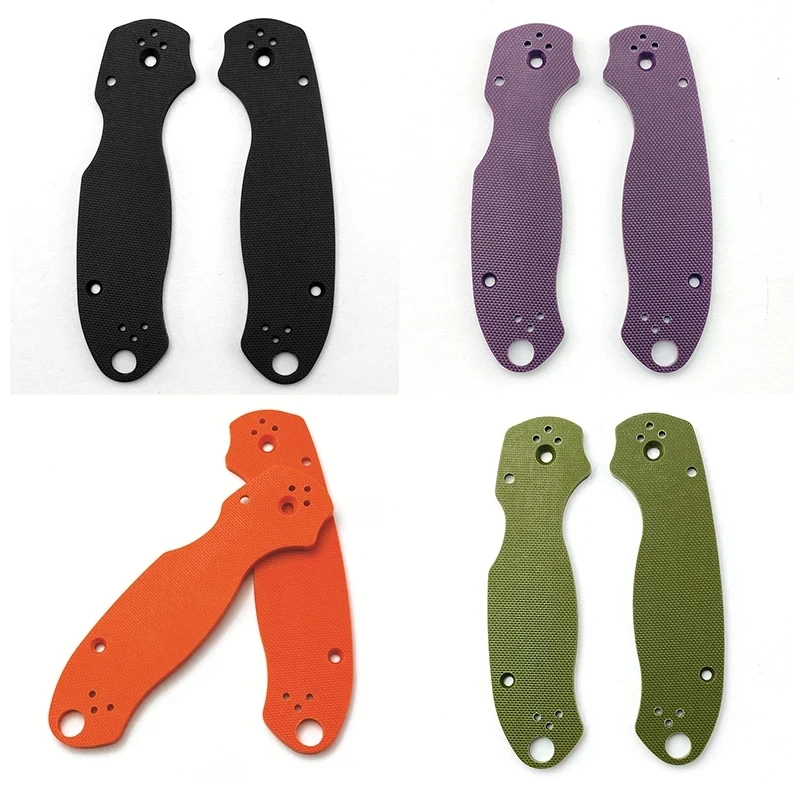 Cor Sólida Faca Dobrável Lidar com Remendos de Aperto para Spyderco Para3 C223 Aranha Escalas Antiderrapantes Faça Você Mesmo Acessórios Peças Par G10