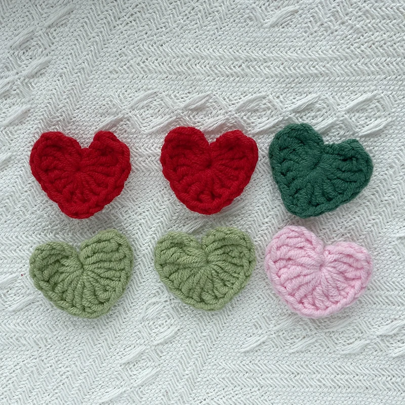 Heart-Shaped Appliqued Lace Materials, Crochet Crafts, Sewing Accessories, Wedding Supplies, DIY Handmade Yarn Crochet 50Pcs 100