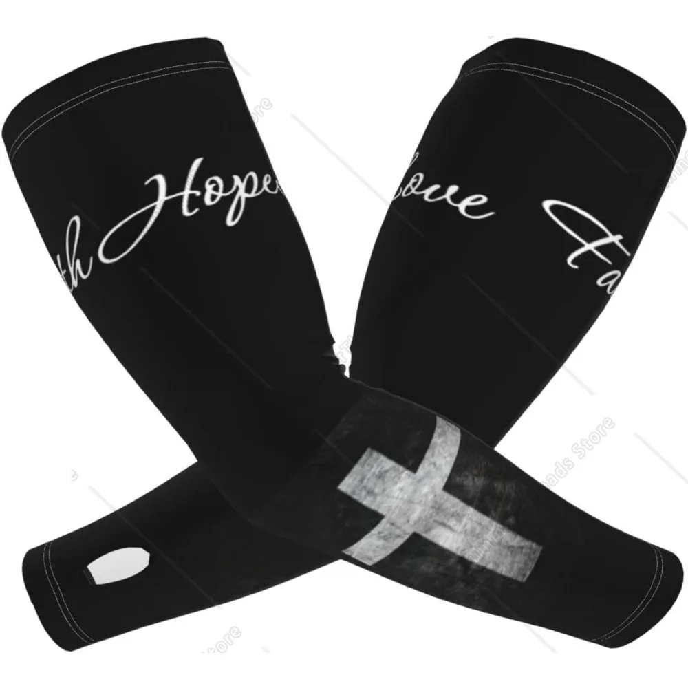 Jesus for Christian Arm Cover Sleeves Bible Verses Arm Sleeves Gardening Sleeves Cross Cooling Arm Sleeve