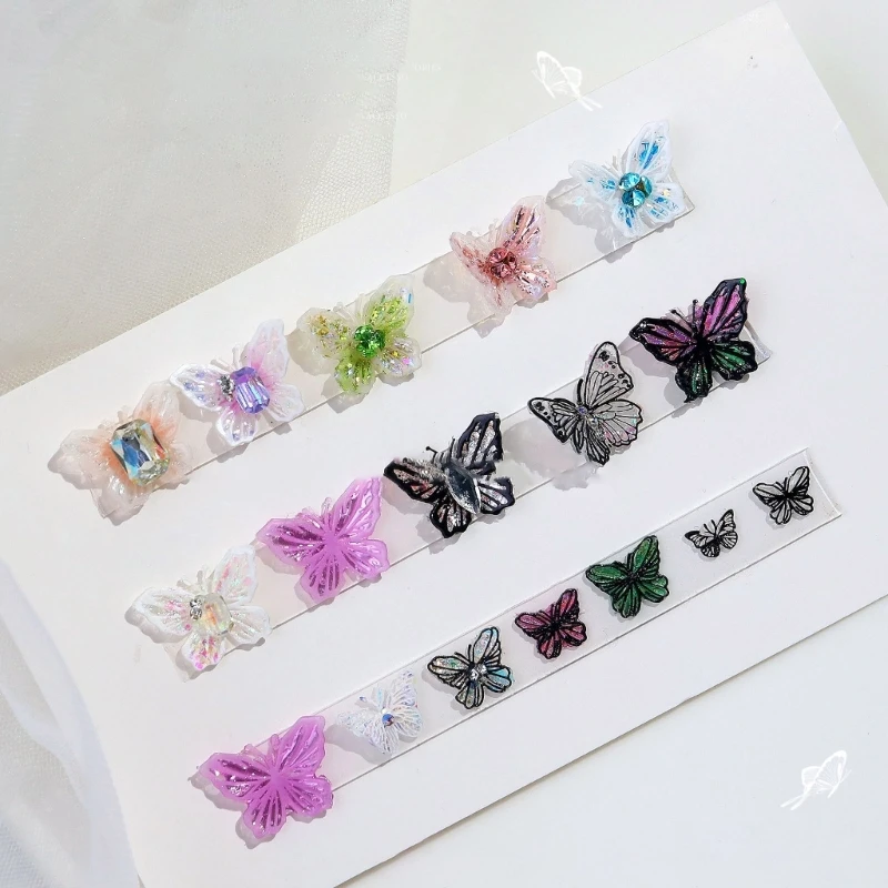 Butterfly Silicone Nail Carving Mold 3D Various Size Butterfly Embossing Nail Stamping Stencils UV Gel Polish Manicure Mould