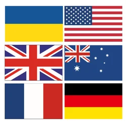 5 Pcs/Lot Ukraine Flag Tattoo Sticker on Face or Arm Environmental Waterproof Sticker Ukraine Flag Sign America U.K Australia