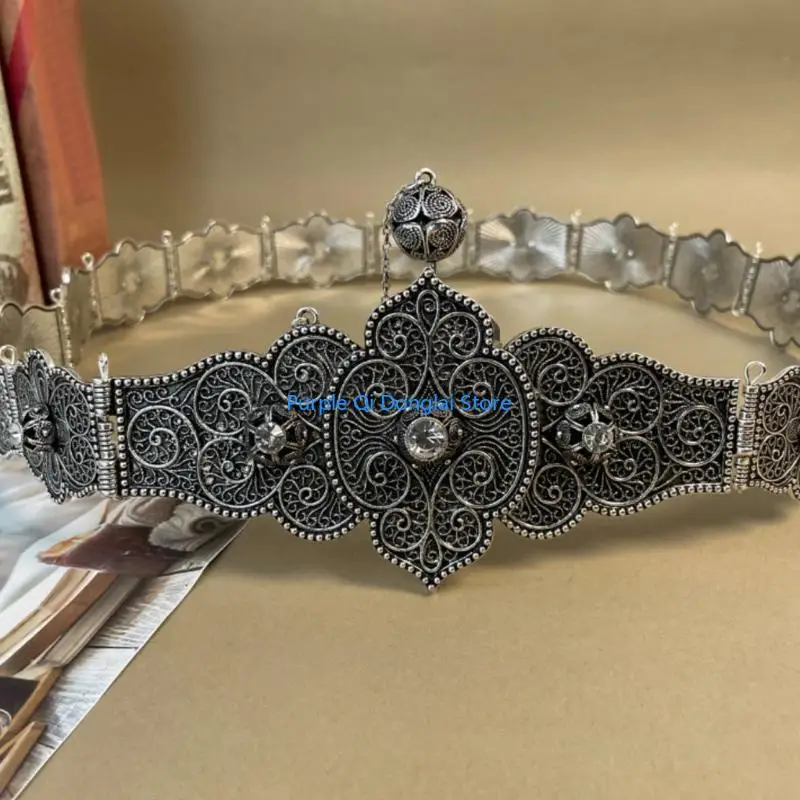 L21E Exquisite Waist Belt Aesthetic Charm Photo Props Belt for Jeans Dress Belt Body Jewelry Metallic Charm Photo Props