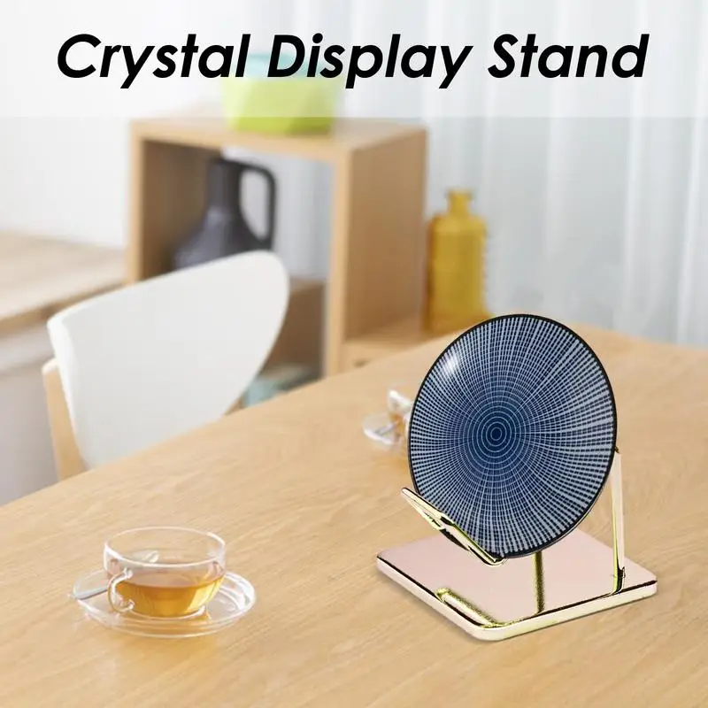 Caballete de exhibición de brazos de Metal, soportes de exhibición de cristal con Base para ágata Mineral, fósil, Coral, decoración de piedras preciosas de cristal