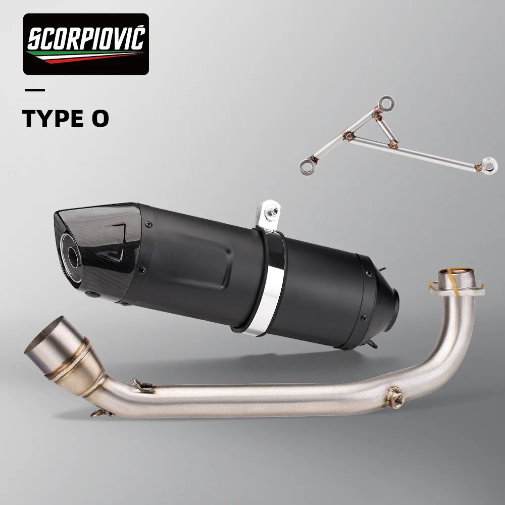 motorcycle full exhaust system complete pipe for husky adv 150 high performance stainless steel modified exhaust header muffler