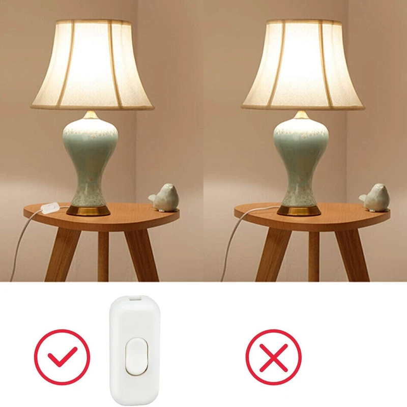 5Pcs Inline Switch Torpedo Switch 6 Amp Lamp Switch Inline Rocker, AC 250V Replacement Inline Cord Switch