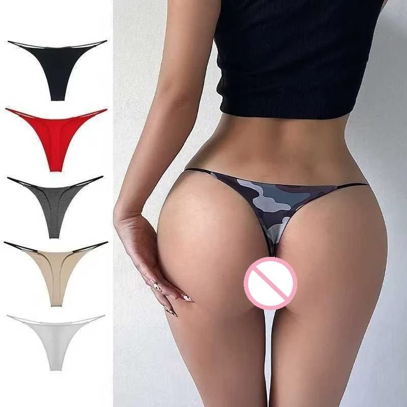 النساء سلس سيور منخفضة الخصر مثير بيكيني سراويل الإناث Traceless السروال السيدات بلون T-الظهر S-XXL