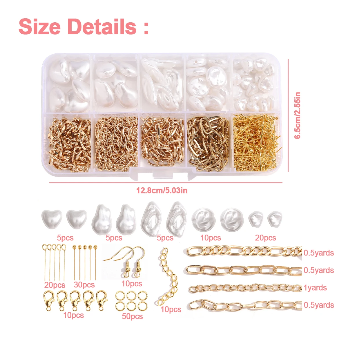 179/366pcs 1Box ABS Irregular Pearl Perforated Jewelry Making Accessories DIY Bracelet Necklace Handmade Jewelry Making Kit view 4