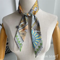 Four Seasons Fashion Versatile New Van Gogh Classic Oil Painting Series Ladies Decoration Twill Long Strip Silk Scarf Tie Ribbon
