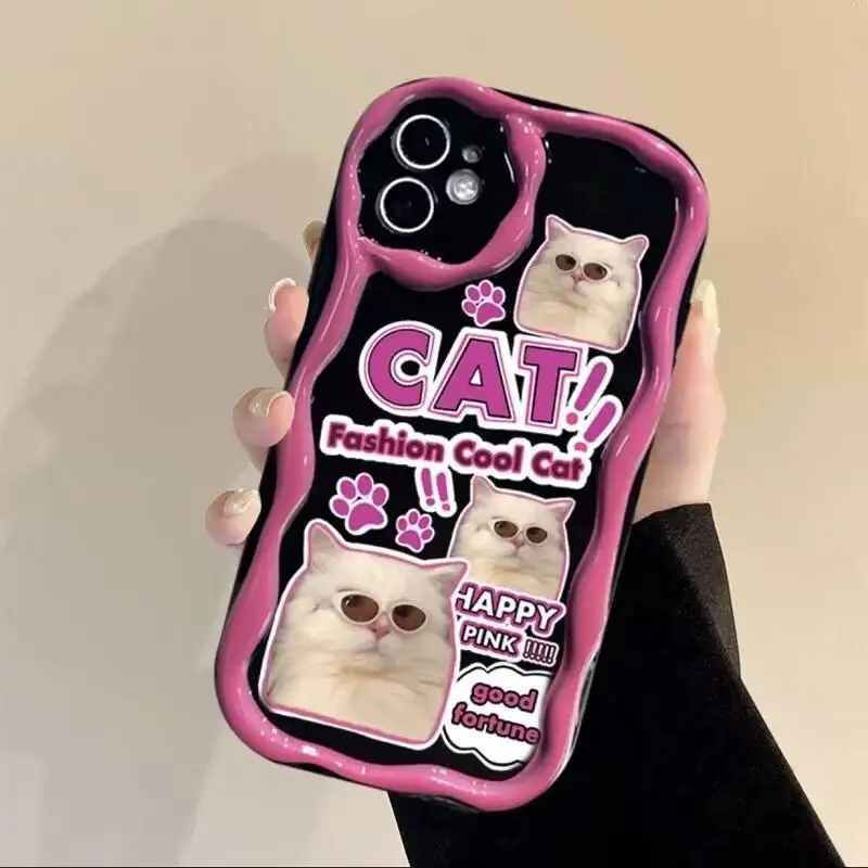 Case For VIVO Y17S V29E Y36 Y20 Y21 Y19 Y22S Y76 V23E V27 S16 Y85 Y93 Y77E cover Soft Silicone Couqe cute cat