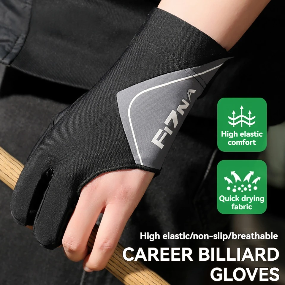 GOBYGO 1Pcs Breathable Non-slip Billiard Gloves Professional Billiard Gloves Thin Comfortable Three-finger Gloves Snooker Unisex