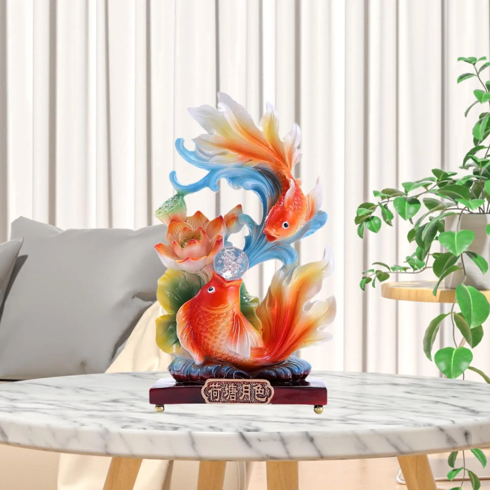 

Chinese Feng Shui Fish Statue Carp New Year Resin Gift Desktop Decoration for