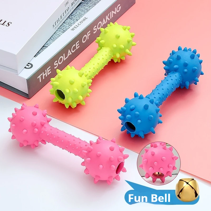 

Pet Toys Dog Rubber Molars Biting Toys Dog Bone Thorny Barbell Toys Interactive Dog Training Supplies Pet Supplies