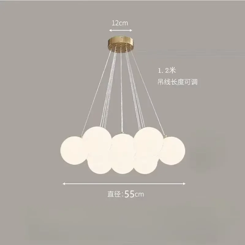 HomeLover Modern White Glass Ball LED Chandelier 3