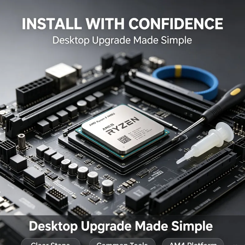AMD R5 3400G APU Low TDP Silent Operation Desktop CPU For Office Home Computer Build