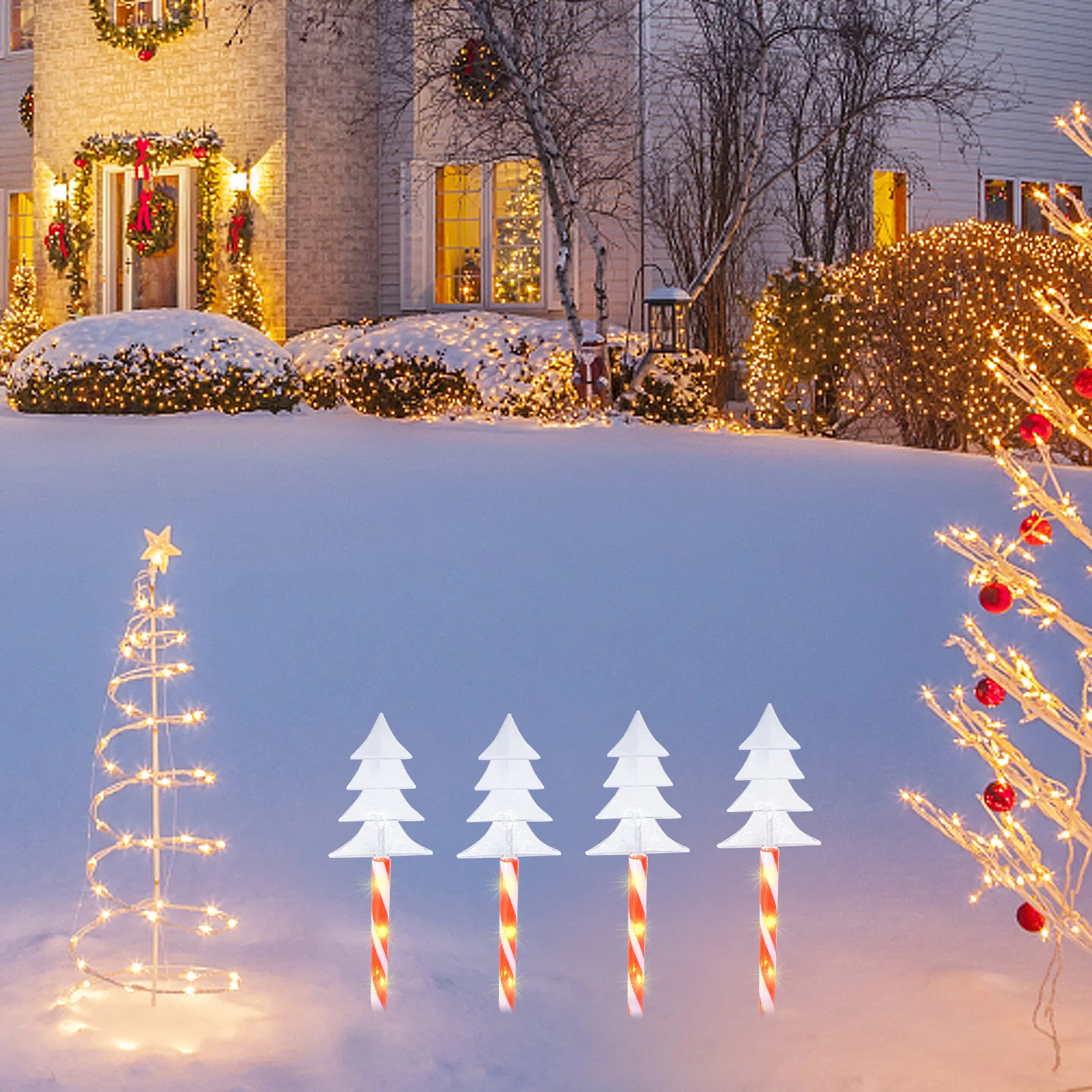 

1Set LED Christmas Pathway Light Outdoor Garden Stake Lamp Rainproof Holiday Decorations Yard Lawn Patio Light