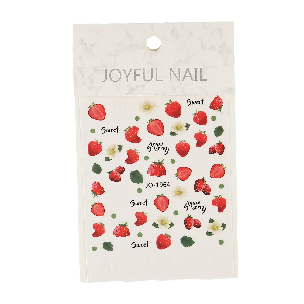 Nageldecoratie Langdurige Zomer Citroen Sticker 3D Gelijmd Watermeloen Fruit Decal Avocado Aardbei Voor Zomerfestival Ziet er