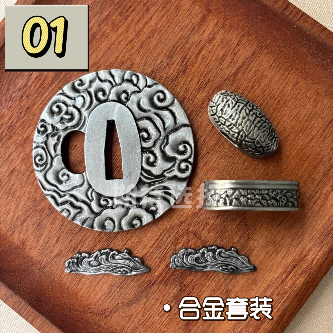 

Полный набор из цинкового медного сплава, металла, катана, танчи, вакидзаси, аксессуары для меча, Tsuba Fuchi Kashira Menuki