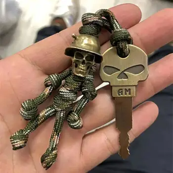 빈티지 해골 오토바이 황동 Uncut 블레이드 빈 키 배아 혼다 오토바이 키 체인 스타일링 DIY 장식 액세서리에 적합