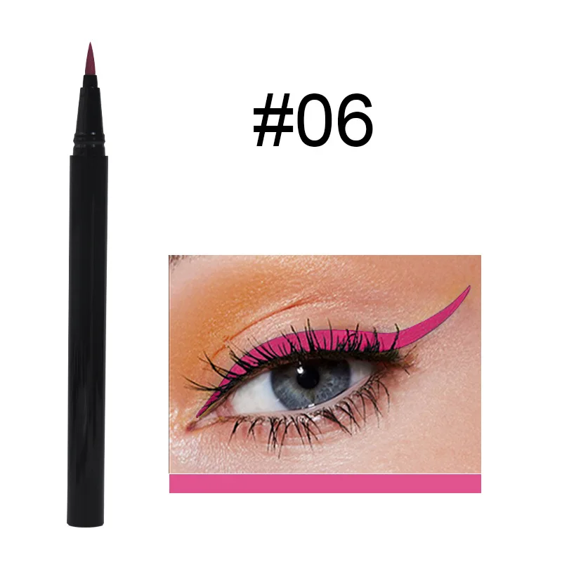 Free Logo Printing Neon Colours Colourful Eyeliner Liquid Matte Liquid Eyeliner Pen Long Lasting Eye Liner