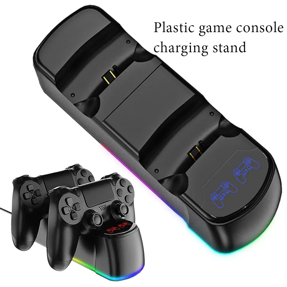 For PS4 Controller Dual-seat Charger With Charging RGB Indicator Charging Controller Light Base Game Accessories Game Wirel L5A0