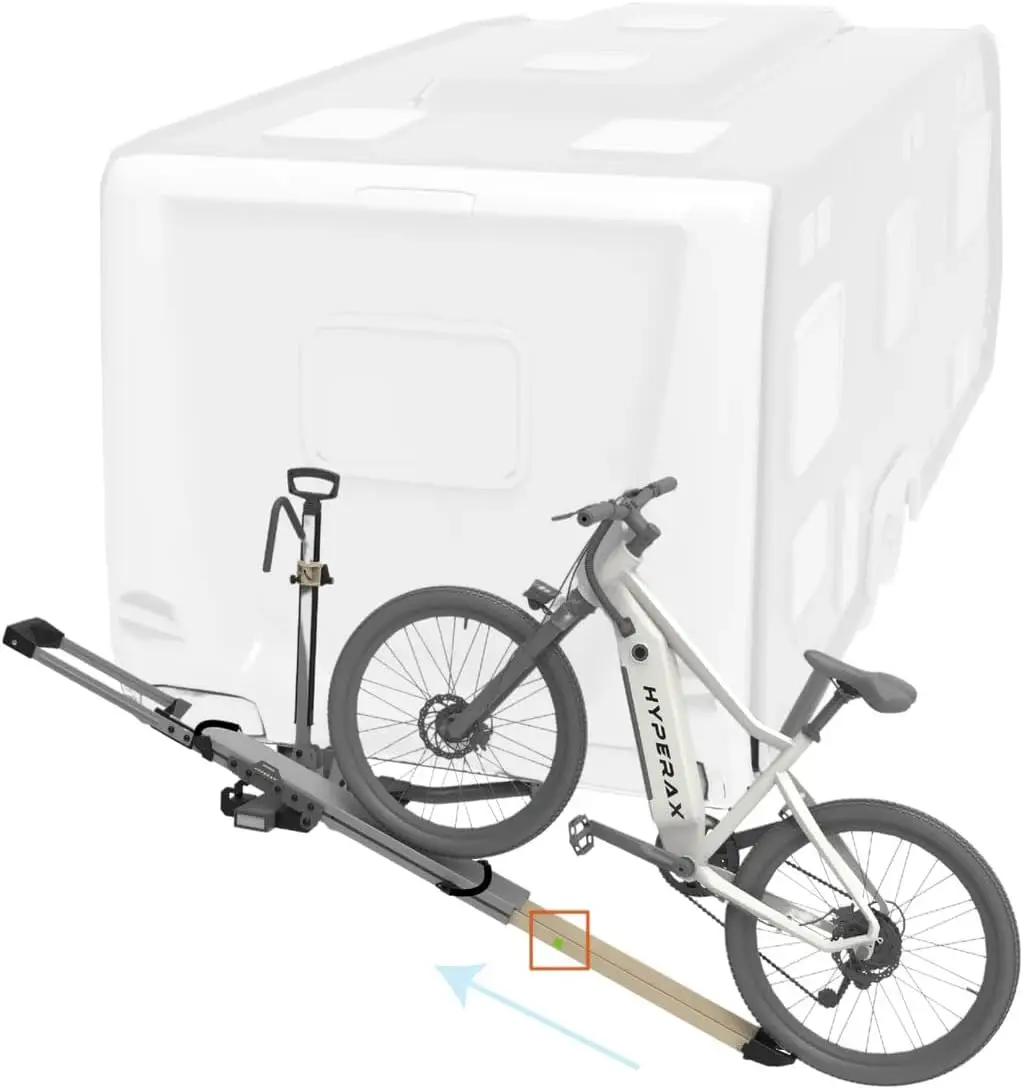 Patented Lift Assisted Volt Lift 1x - RV Rated Hitch Mounted 2 E Bike Rack Carrier Up to 1X 80lbs  with Up to 5