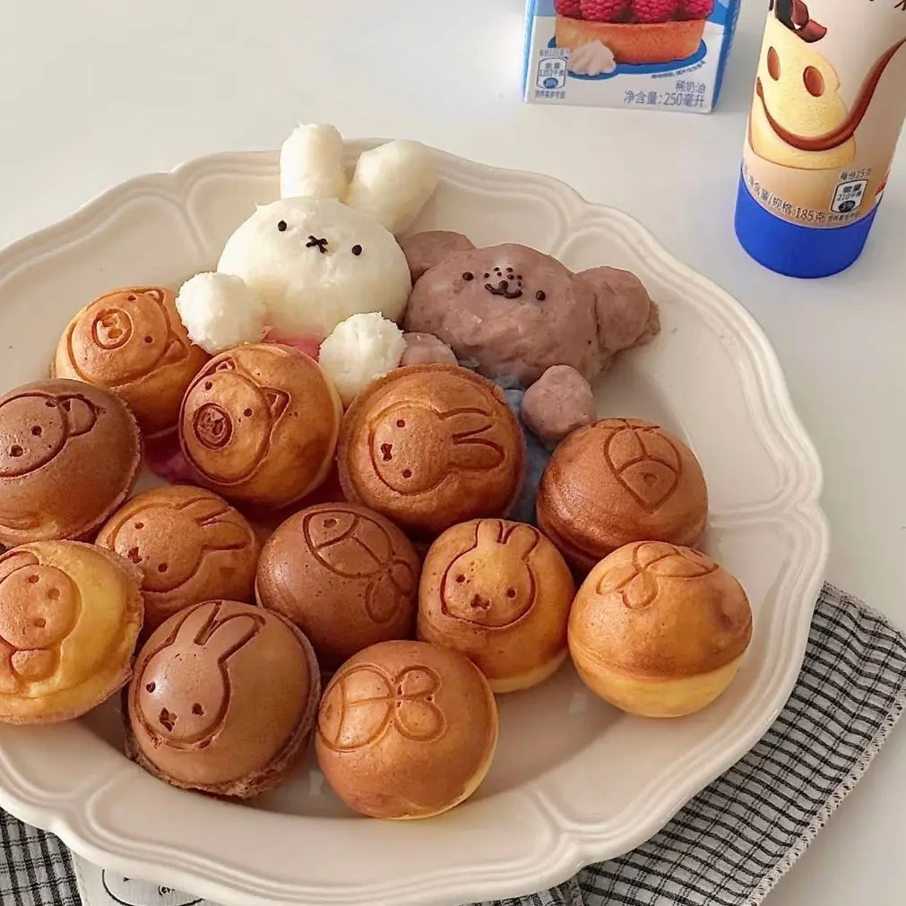 Cute Cartoon Miffy Double Sided Removable Aluminum Alloy Fire Roasted Type Not Stick Coated Baking Pan Muffin Pan Meatball Pot