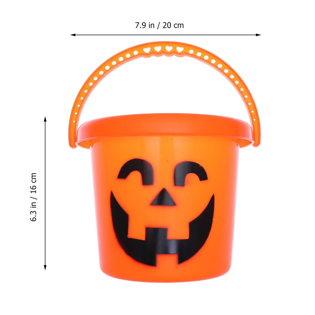 Halloween Portable Pumpkin Bucket Plastic Pumpkin Smile Face Candy Pail Holder Party Supplies for Decor Prop