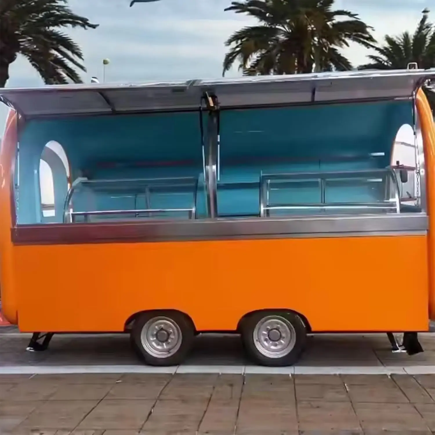 

Portable Hamburger Mobile Food Cart Caravan Food Truck Trailer for Mobile Business with Customized Restaurant Equipment