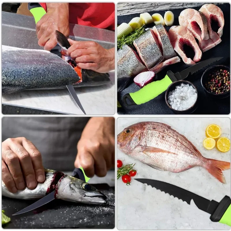 Stainless Steel Fillet Boning Knife for Fish Multi-Purpose Meat Cleaver Butcher Knife Fruit Cutter Fishes Slicing Kitchen Knives