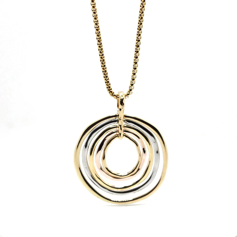 

Fashion Pendant Necklace for Women Shiny Versatile Design Daily Alloy Metal Chain Necklace Jewelry