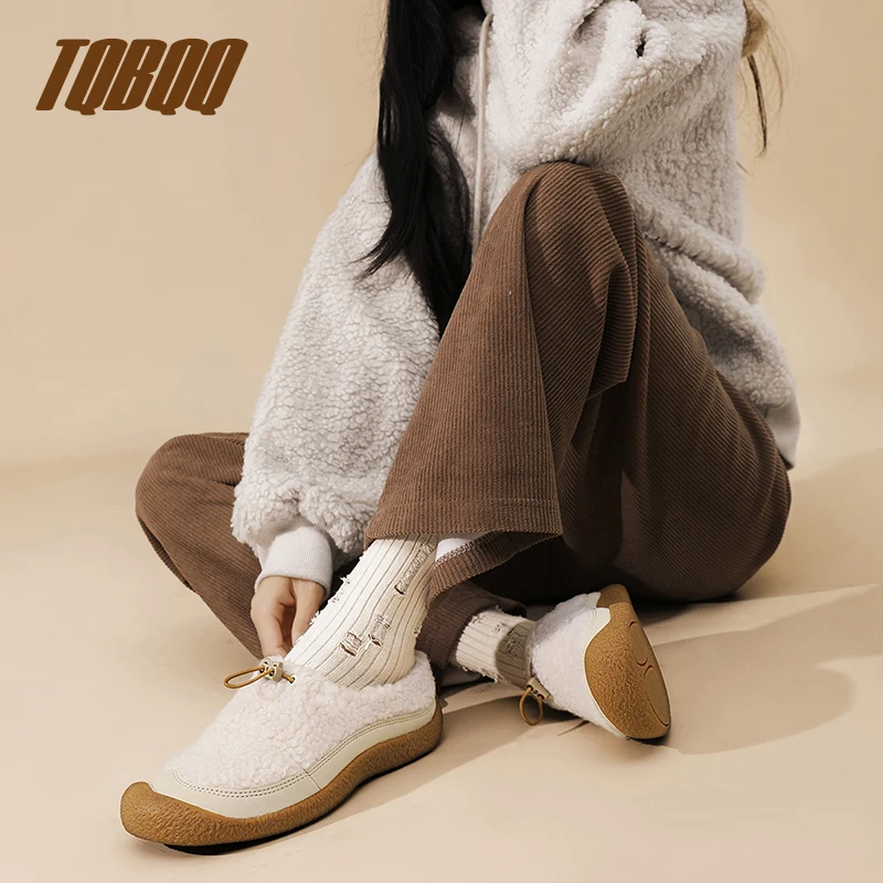 Women's Plush Flats Pumps Women's Casual Court Shoes Women's Warm Loafers Velvet Slingbacks Shoes for Female view 6