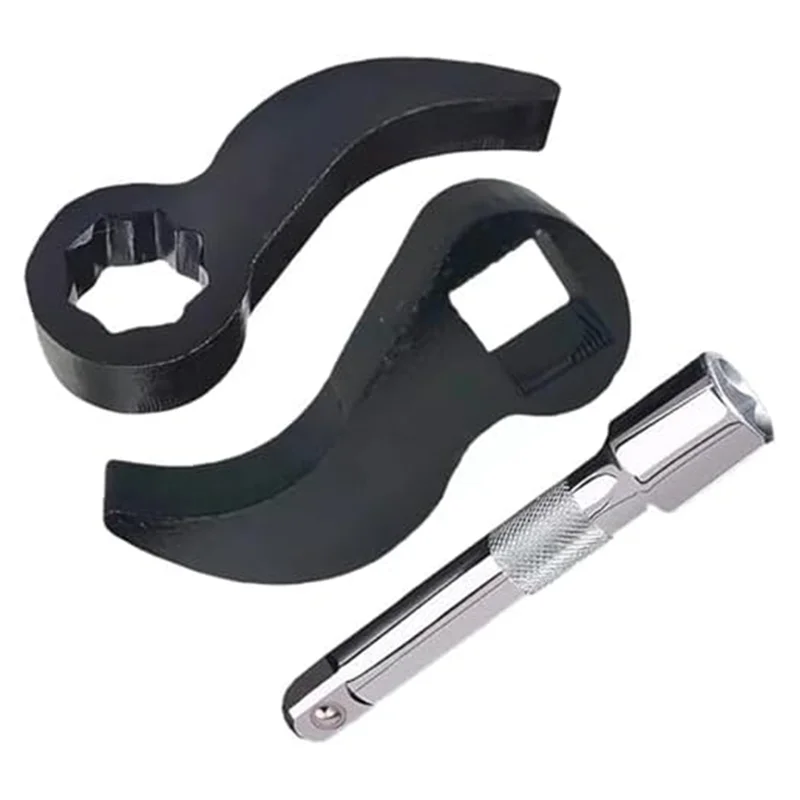 

TKOH-3Pcs Pry Bar Wrench Adaptor-Head,1/2In 3/8In Drive Adjustable Angle-Head Pry Bar,Crowbar Adapter-Head With Extension Bar