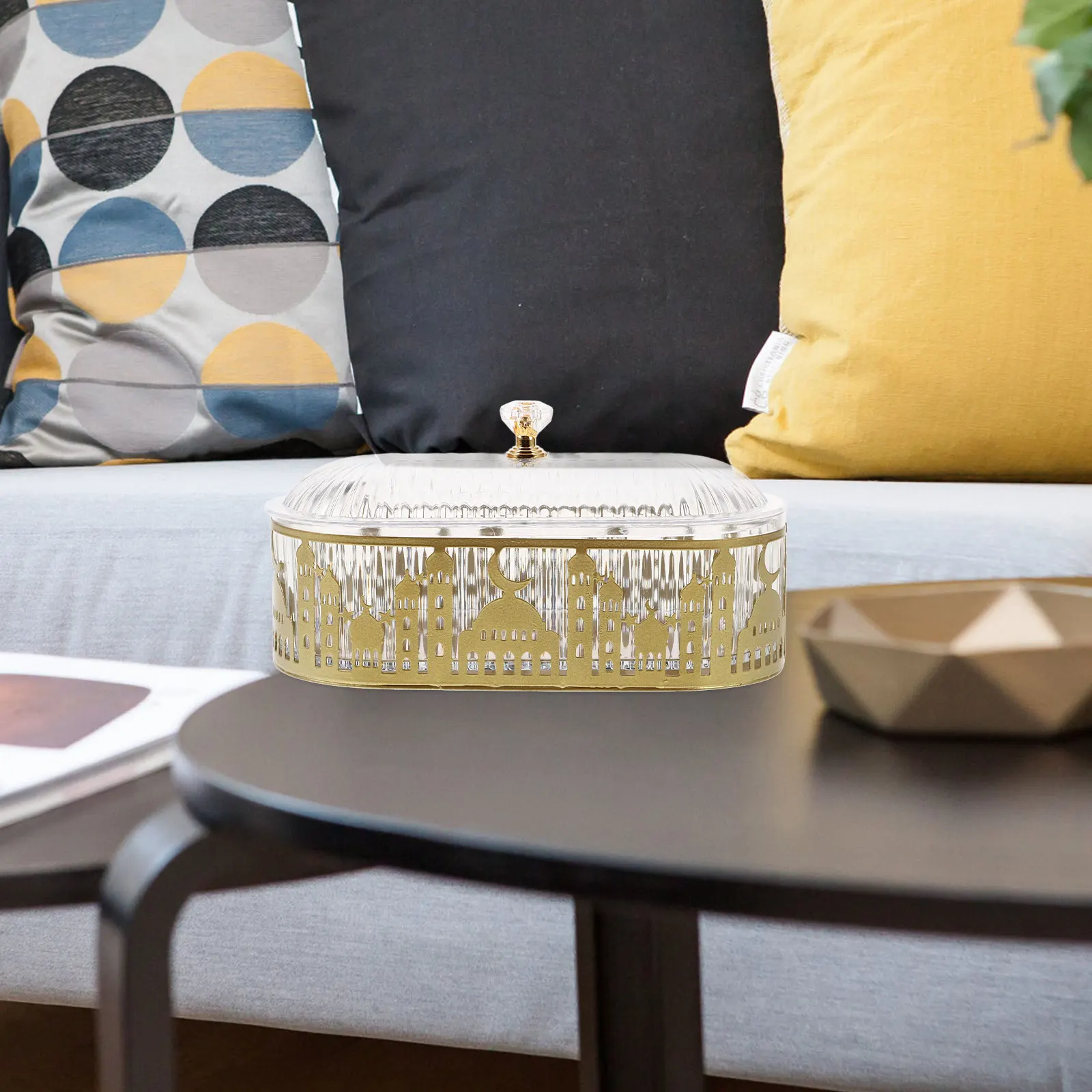 

Butter Tray with Lid Ramadan Dish Container Keeper French Style Serving Tray for Snacks Charcuterie and Eid