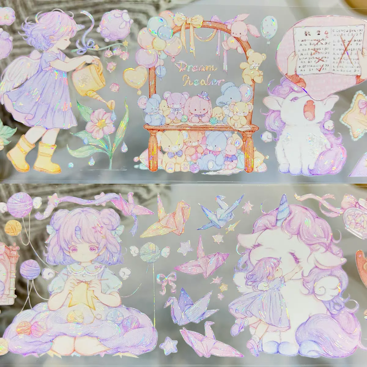 

Декоративные ПЭТ-ленты с блестящим покрытием «Розовый Единорог» для творчества, скрапбукинга, изготовления открыток и планирования