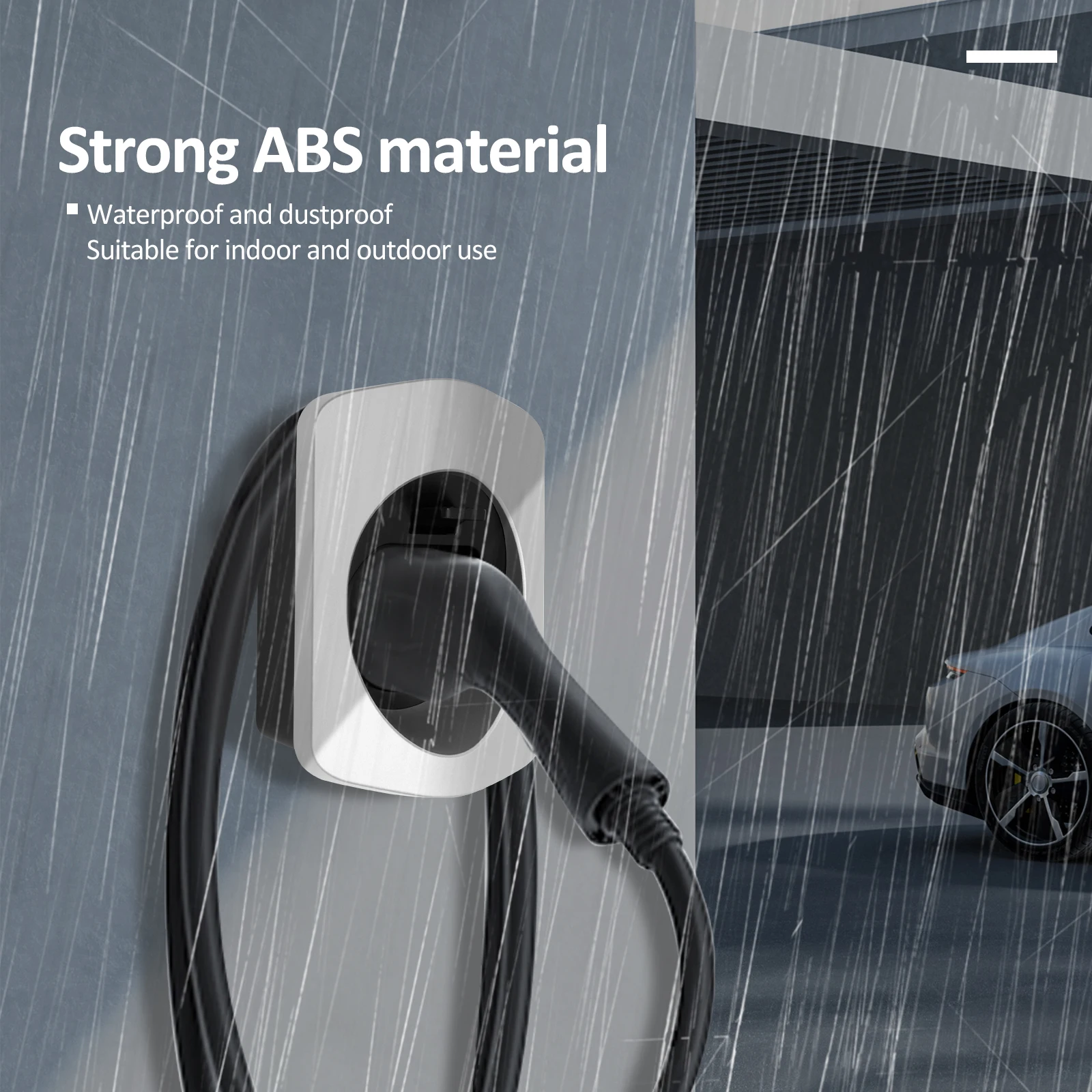 نوع 2 جدار جبل كابل شحن حامل حائط مقاوم للماء جدار صندوق كابل حامل نوع 2 التوصيل حامل قفص الاتهام لشاحن EV