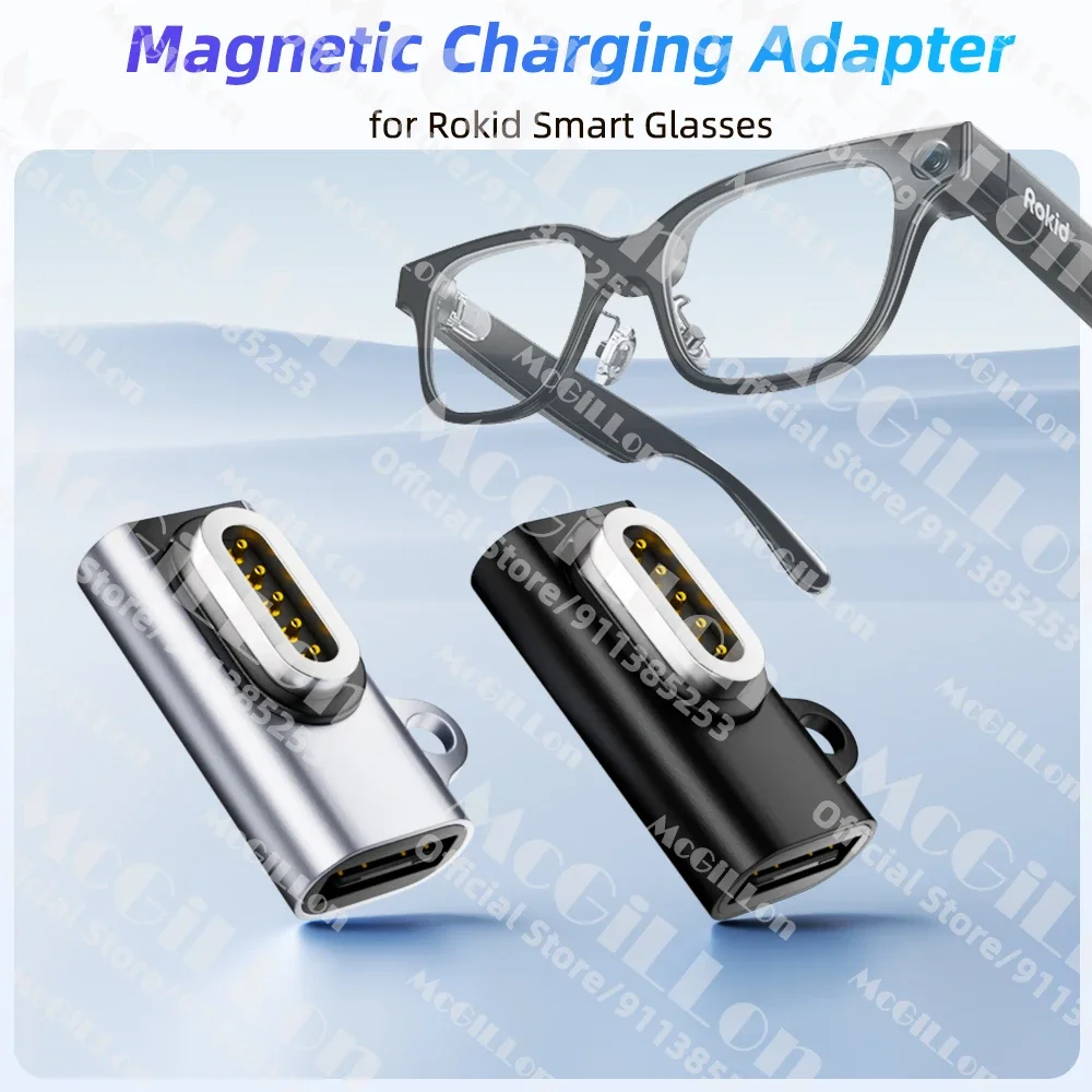 3Pin 5 PIN Magnetic Charging Adapter For Rokid For AI Glasses USB C Reliable Fast Charger Smart Glasses Replacement Accessories