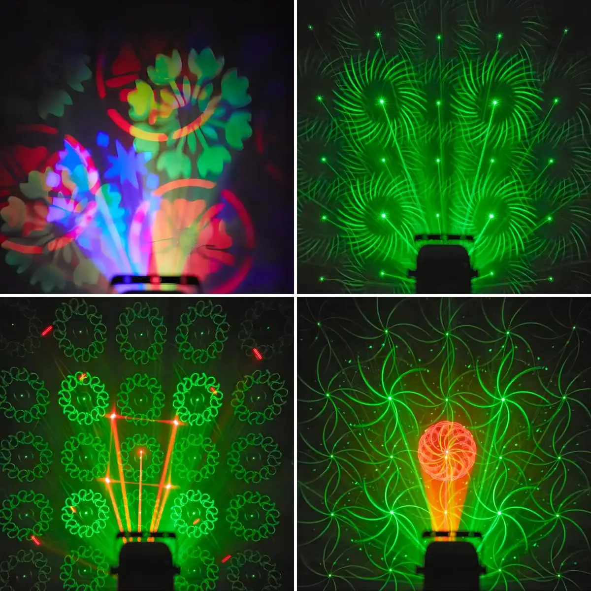 Fireions ELF Pattern 4-in-1 24W Stage Light Effect Light Laser Light Self Propelled House Party DJ Disco Bar