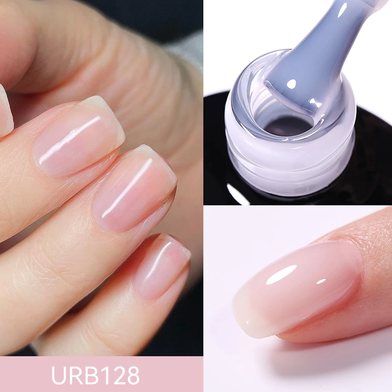 UR SUGAR 7ml Translucent Jelly Rubber Base Gel Semi Permanent White Nail Gel Polish UV Gel Construction Quick Building Nail Art