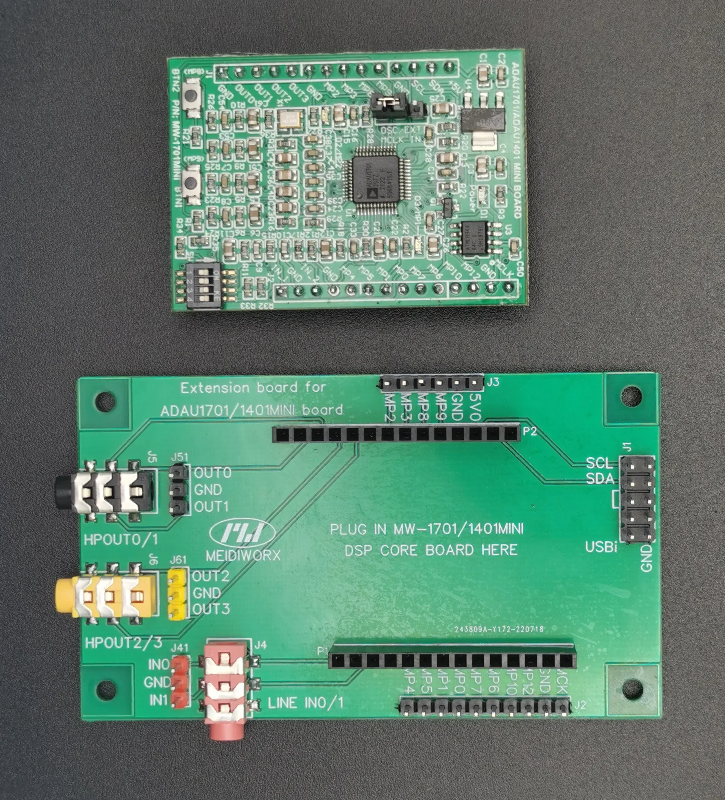 ADAU1701 / ADAU1401 DSP Mini Core Board