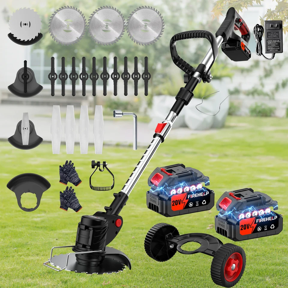 Portable Wireless Electric Lawn Mower and Trimmer