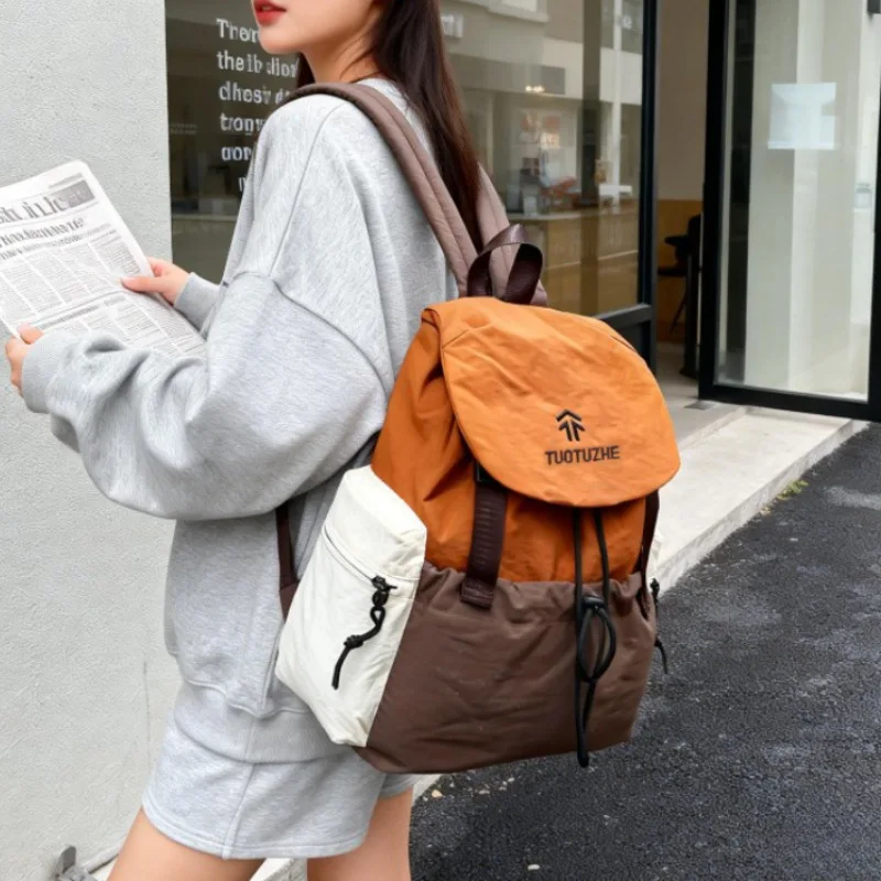 Fashion Drawstring Women Backpack ,Soft Lightweight Zipper Pockets, Comfort Shoulder Straps, Casual Daypack Suitable for Student