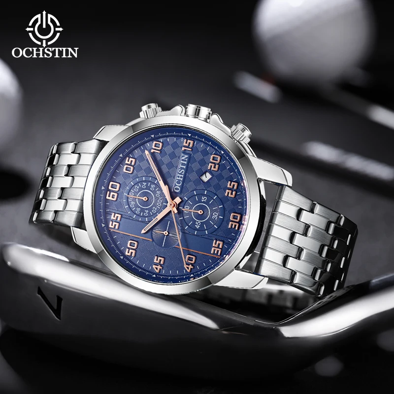 OCHSTIN Trend Gorgeous Waterproof Watch Multifunction Quartz Movement New 2024 Pilot Series Men's Quartz Watch