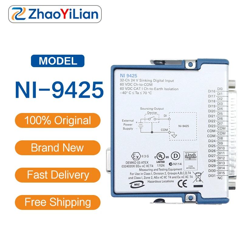For National Instruments NI-9425 C Series 32 Channel 24V Sinking Digital Input Module Isolated DAQ Card cDAQ cRIO