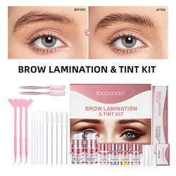 2-in-1 Professional Eyebrow Lamination & Tint Kit - DIY Perm Kit for Long-Lasting, Instant Lifting & Brow Dye Black Brown