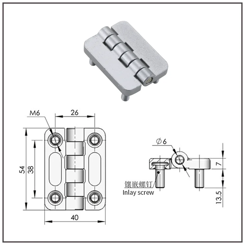 Zinc Alloy 2-inch Butterfly Thickened With Screw Embedded And External Fastening Hinge Industrial Hinge Bearing 54*40