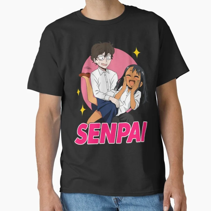 

Senpai Nagatoro Dont Toy With Me Anime T shirt for man Large size Tops Manga Graphic Print Y2k Clothes Cartoon Tee
