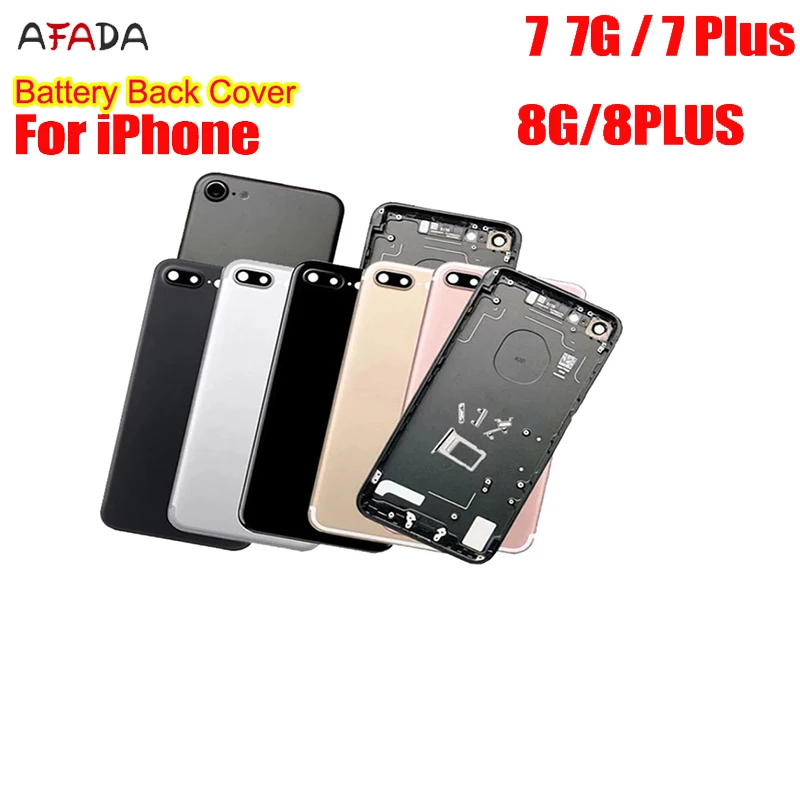 Full Housing Cover For iPhone 7 7G 7 8G 8 Plus Back Battery Cover Middle Classic Frame Full Back Cover Rear Back Housing Door